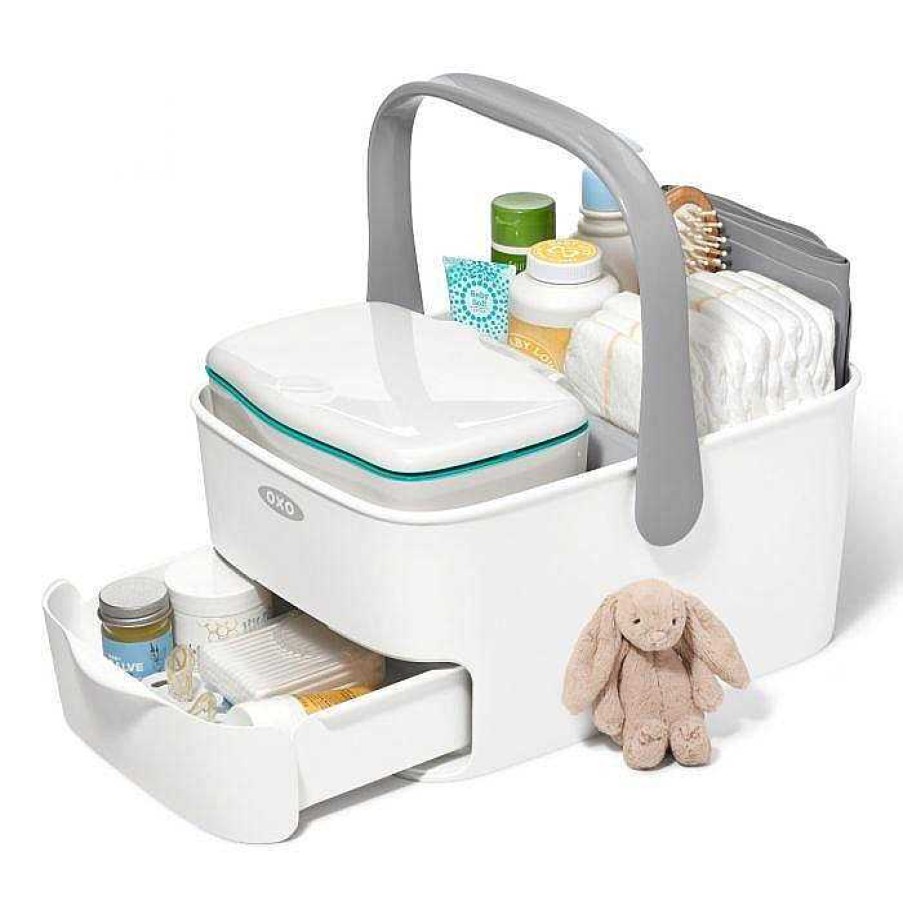 Nursery Oxo Tot Diaper Pails & Caddys | Oxo Tot Diaper Caddy With Changing Mat Grey