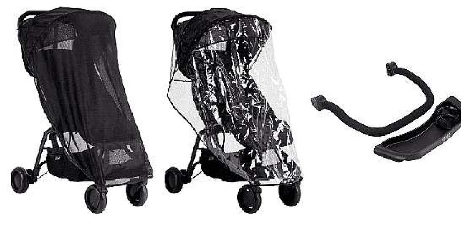 Strollers Mountain Buggy Cupholders & Snack Trays | Mountain Buggy Nano All Weather Set + Food Tray + Grab Bar Bundle