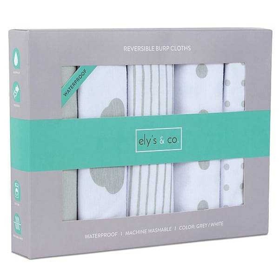 Feeding Ely's & Co. Bibs & Burp Cloths | Elys & Co Waterproof Burp Cloths Grey Combo