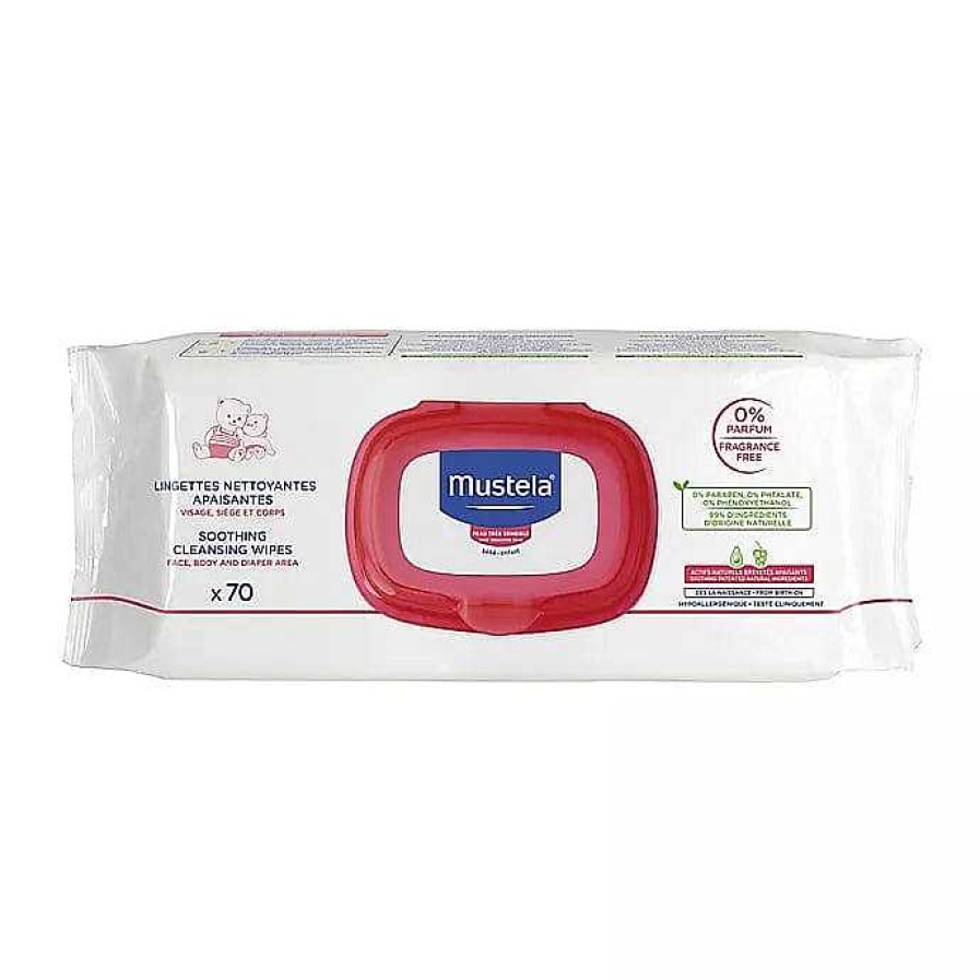 Bath & Care Mustela Perfume And Lotions | Mustela Very Sensitive Soothing Cleansing Wipes (70 Count)