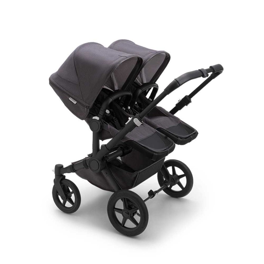 Strollers Bugaboo Side-By-Side Strollers | Bugaboo Donkey 5 Twin Mineral Complete Stroller Black/Washed Black