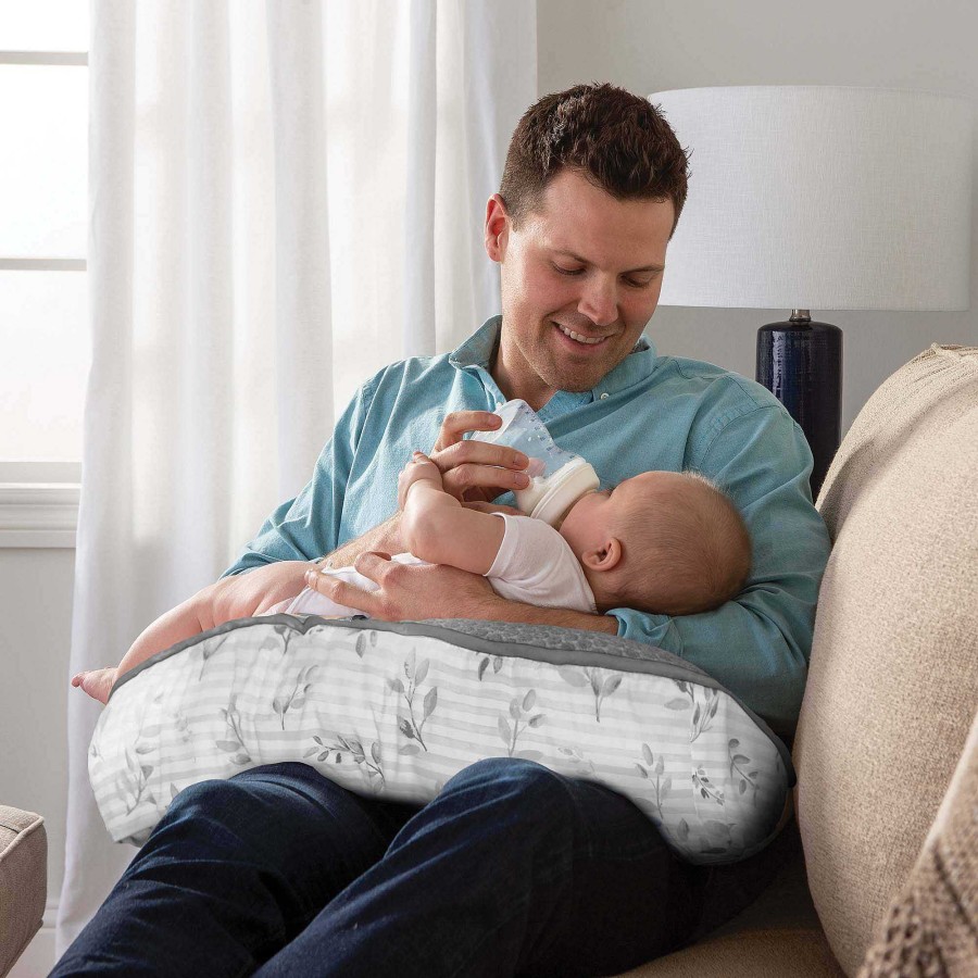 Feeding Boppy Nursing Pillows | Boppy Best Latch Pillow Gray Penny Dot Stripes