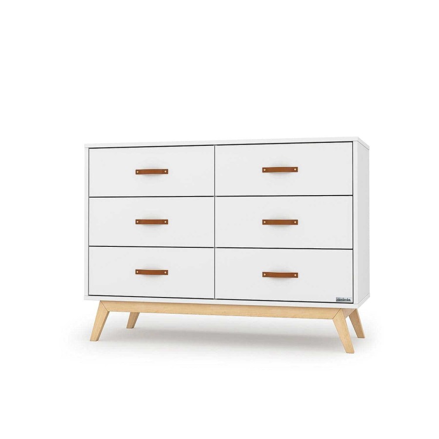 Nursery dadada | Dadada Tribeca 6-Drawer Dresser White/Natural