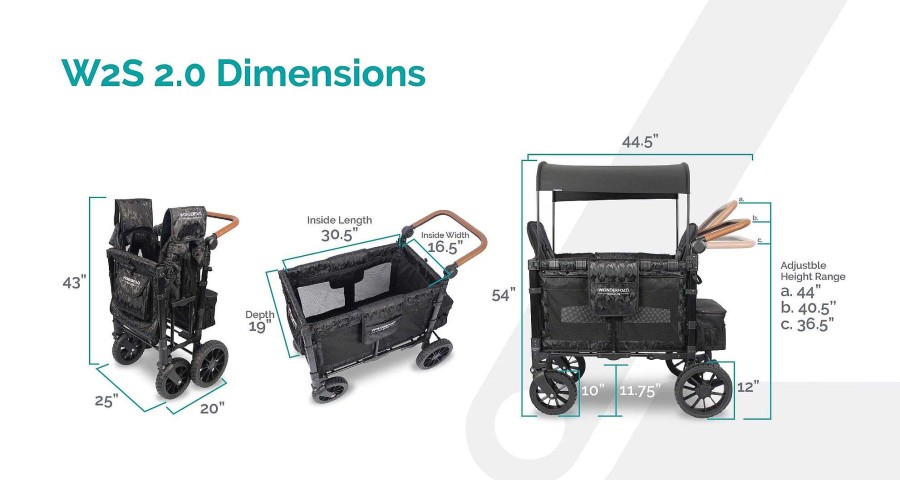 Strollers Wonderfold Wagon | Wonderfold Wagon W2 Luxe Multifunctional Stroller Wagon (2 Seater)