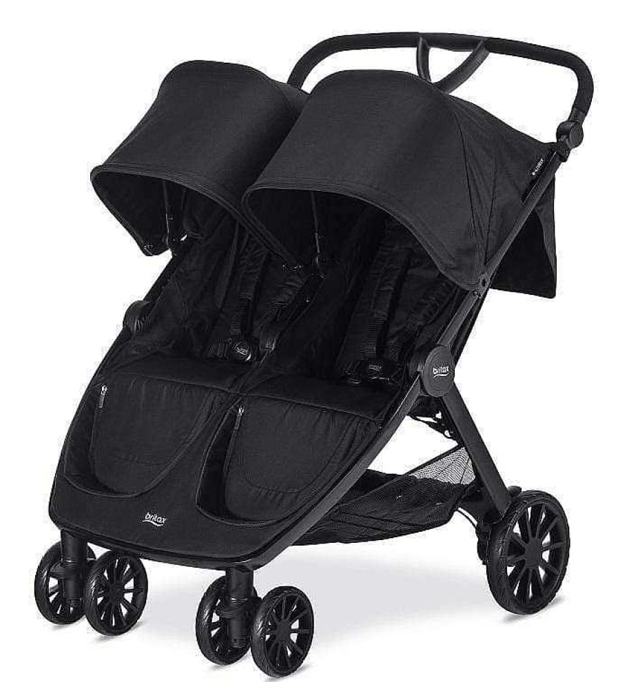 Strollers Britax Side-By-Side Strollers | Britax B-Lively Double Stroller Raven