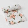 Nursery Little Unicorn Blanket & Swaddles | Little Unicorn Cotton Muslin Swaddle Watercolor Rose