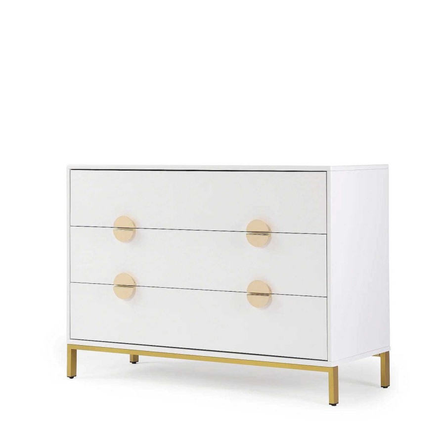 Nursery dadada | Dadada Chicago 3-In-1 Crib White/Gold