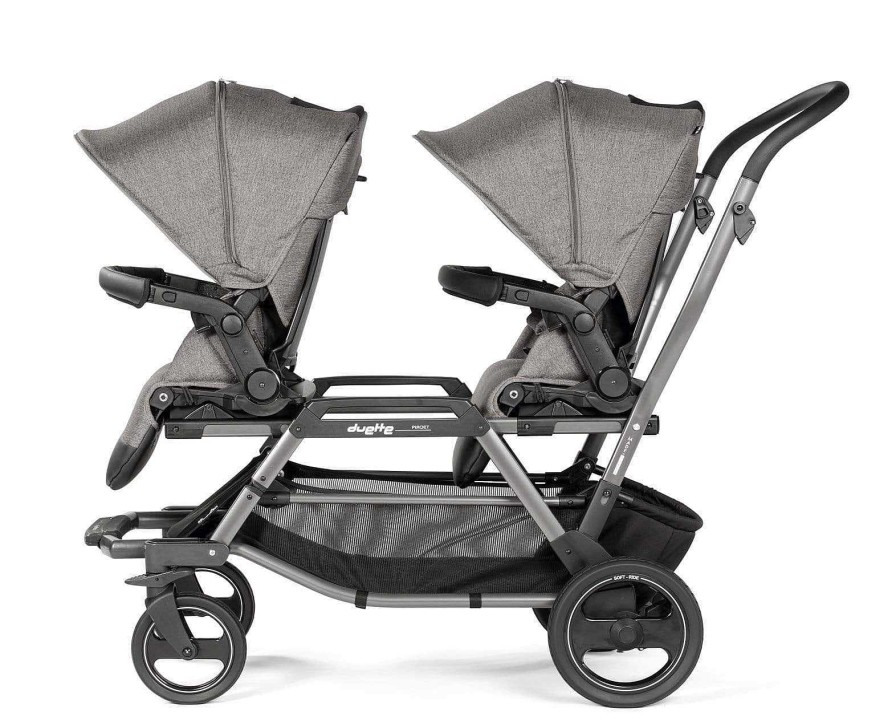 Strollers Peg Perego Tandem Strollers | Peg Pergo Duette Piroet City Grey Stroller