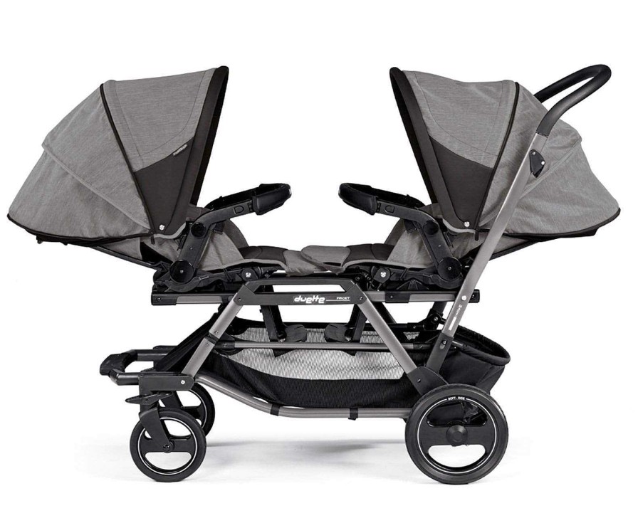 Strollers Peg Perego Tandem Strollers | Peg Pergo Duette Piroet City Grey Stroller