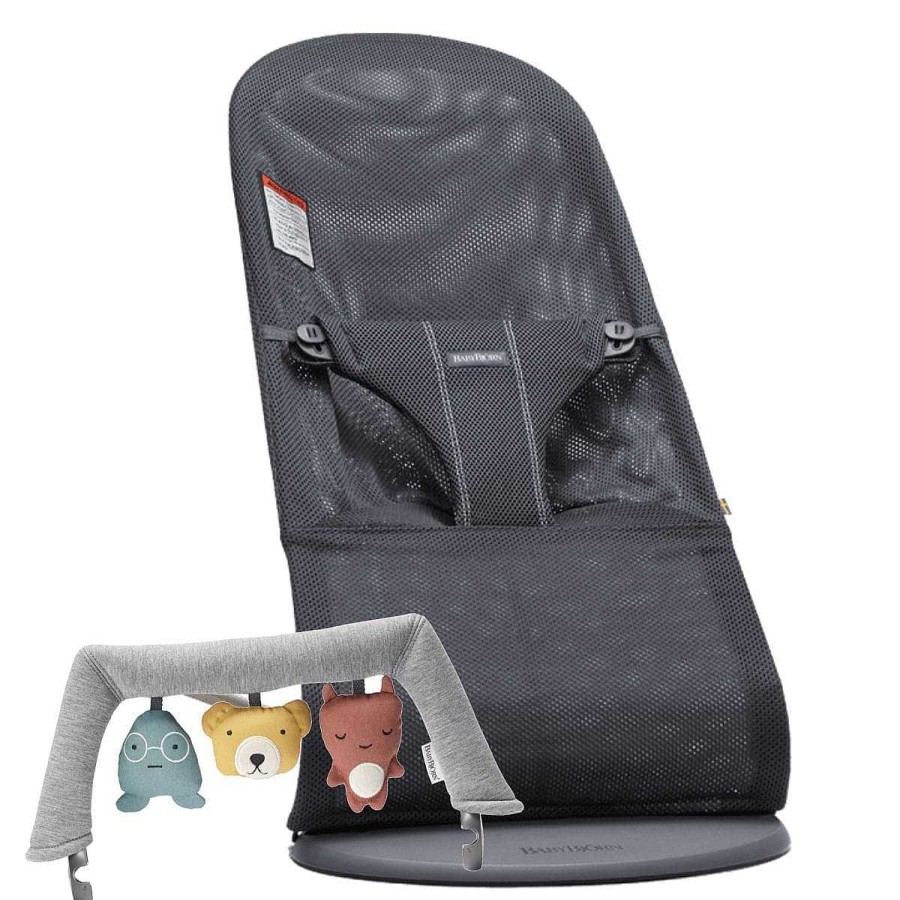 Nursery Baby Bjorn | Promo Babybjorn Bouncer Bliss Black Frame Mesh, Black + Free Toy Bar Black Frame/Black