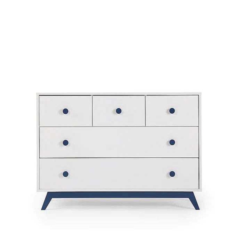 Nursery dadada | Dadada Gramercy 5-Drawer Dresser White/Denim