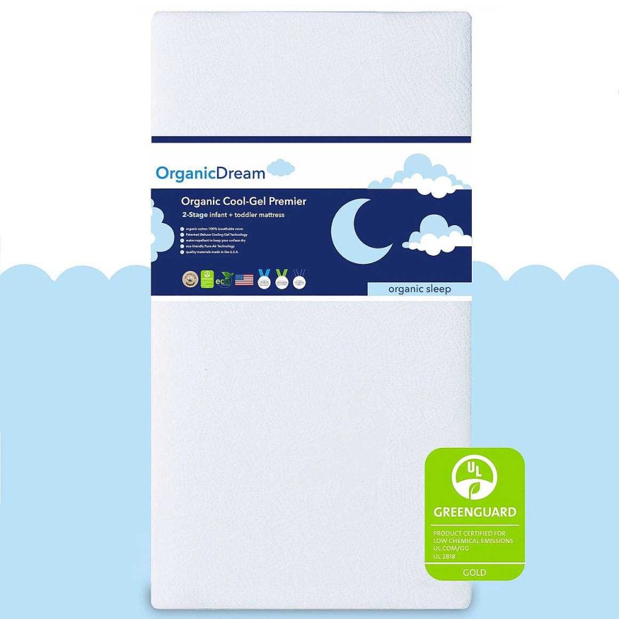 Nursery Organic Dream | Organic Dream Cool-Gel Premier 2-Stage Mini Crib Mattress