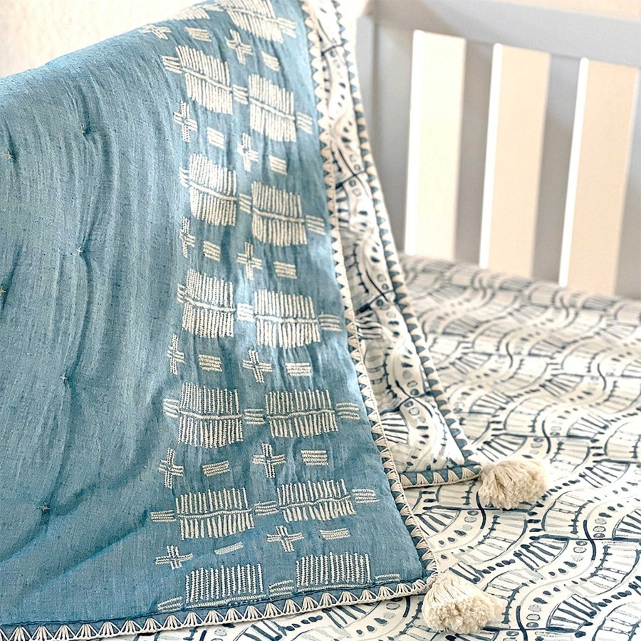 Nursery Crane Baby | Crane Caspian Quilted Blanket