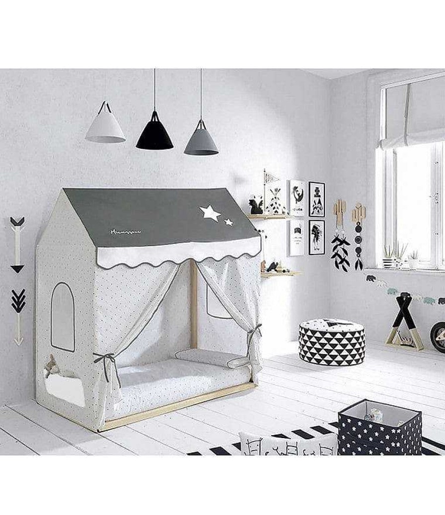 Nursery Micuna | Micuna Micussori Tipi House Bed (Frame + Fabric) Natural/Grey