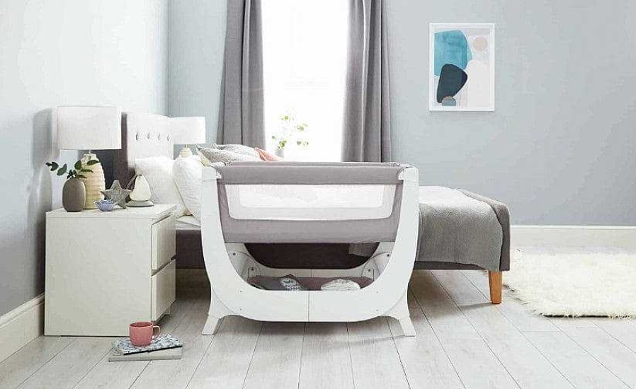 Nursery Beaba | Beaba By Shnuggle Air Bedside Sleeper Infant Crib Dove Grey