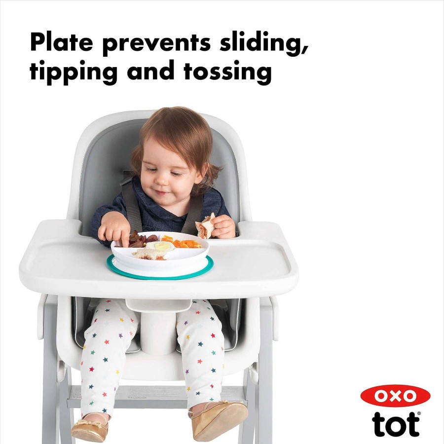 Feeding Oxo Tot Feeding Mats & Utensils | Oxo Tot Stick & Stay Divided Plate Teal