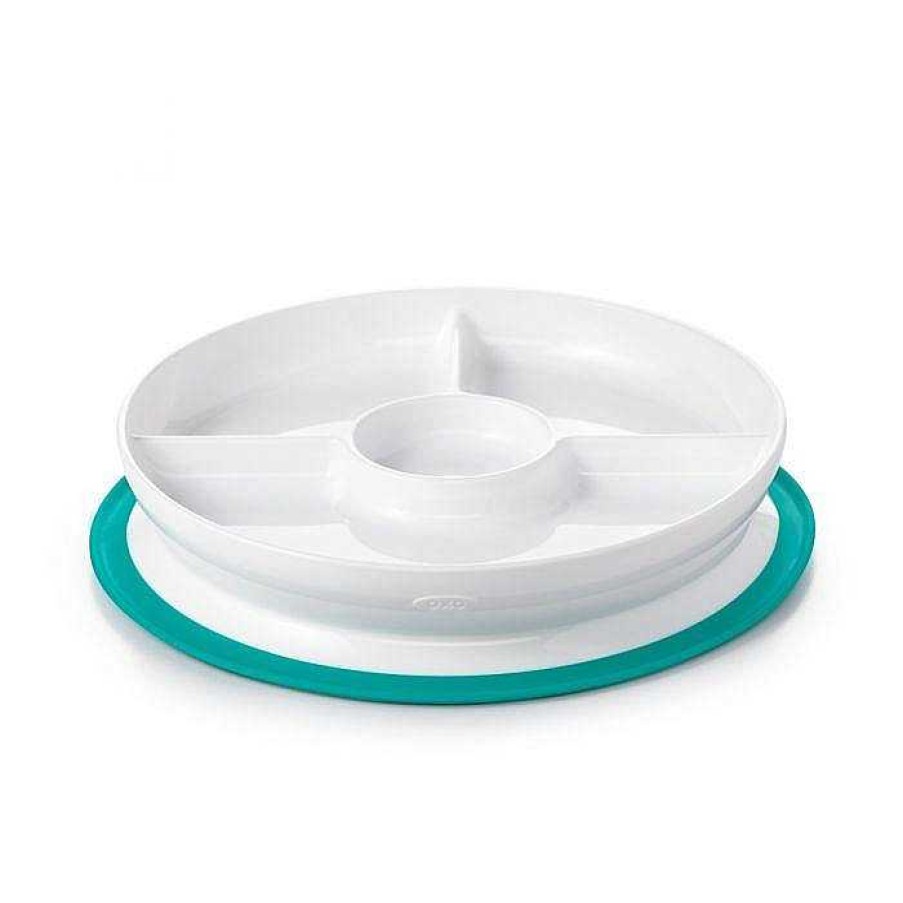 Feeding Oxo Tot Feeding Mats & Utensils | Oxo Tot Stick & Stay Divided Plate Teal