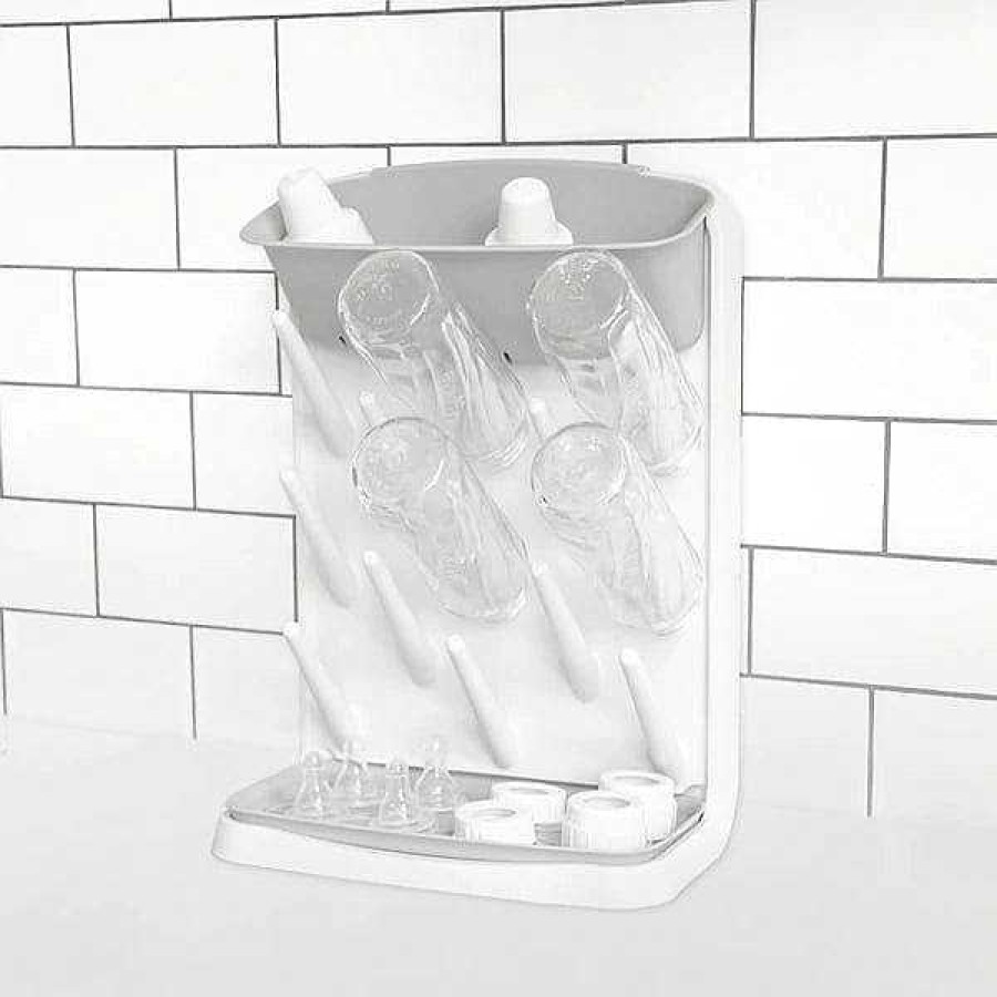 Feeding Ubbi Bottles & Accessories | Ubbi Vertical Bottle Drying Rack Gray