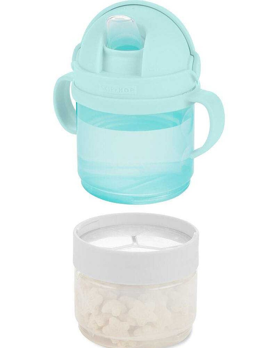 Feeding Skip Hop Bottles & Accessories | Skip Hop 2-In-1 Sip And Snack Stack 6M+ - Teal/Grey